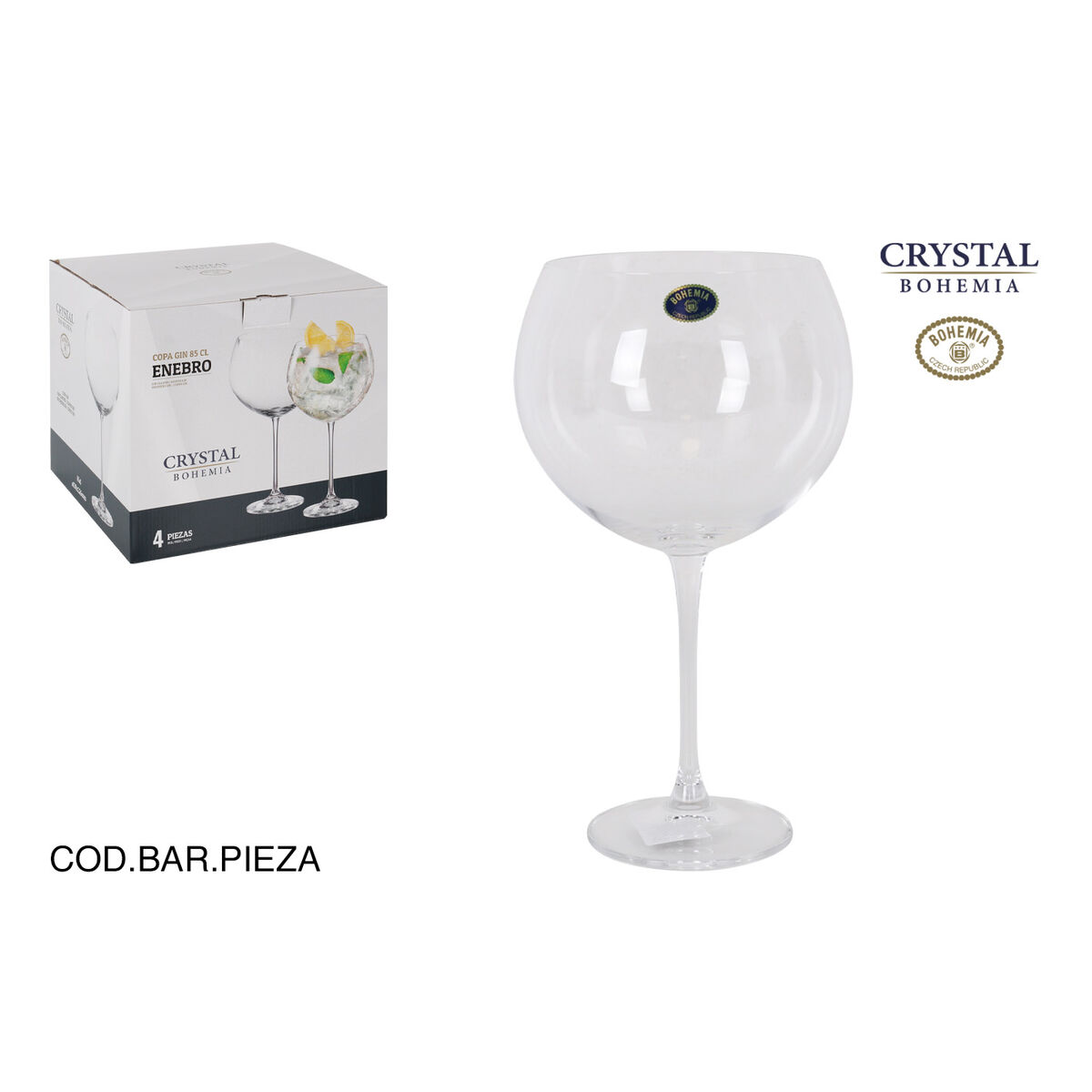 Copa de cóctel Bohemia Crystal Enebro 4 Piezas (2 Unidades)