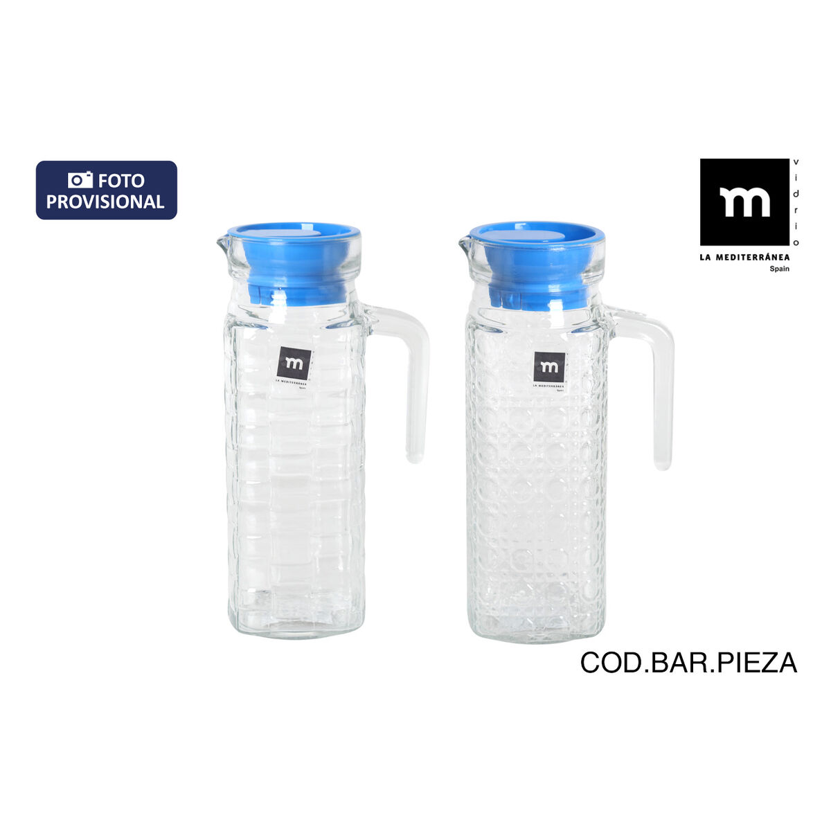 Jarra con Tapa y Dosificador La Mediterránea Chrystie Vidrio (12 Unidades)