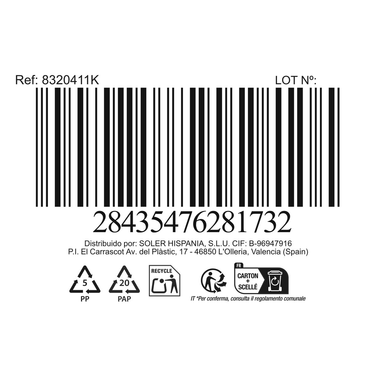 Jarra con Tapa y Dosificador La Mediterránea Chrysler Vidrio (6 Unidades)