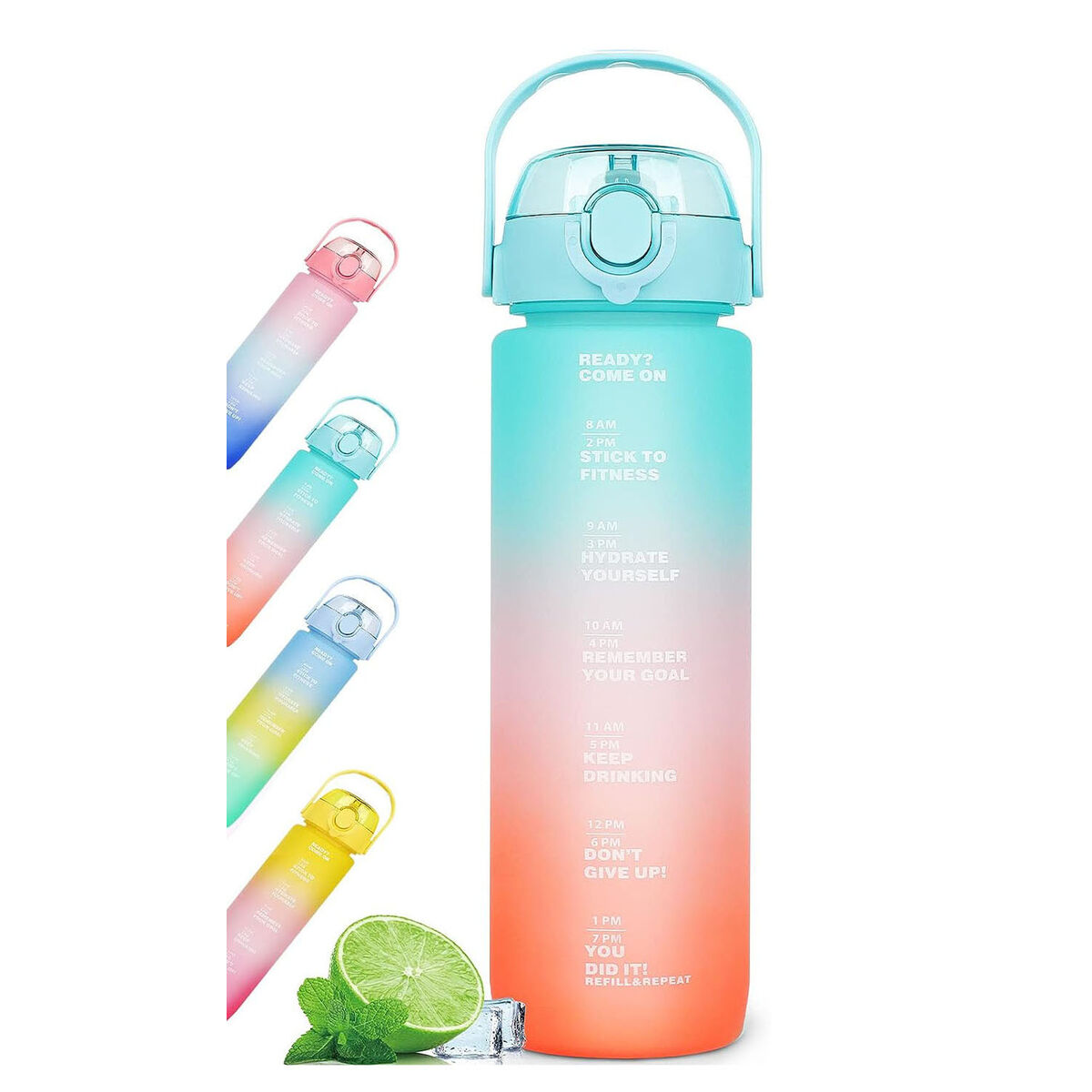 Botella de Agua Bewinner Multicolor 600 ml 7,5 X 20 CM (12 Unidades)