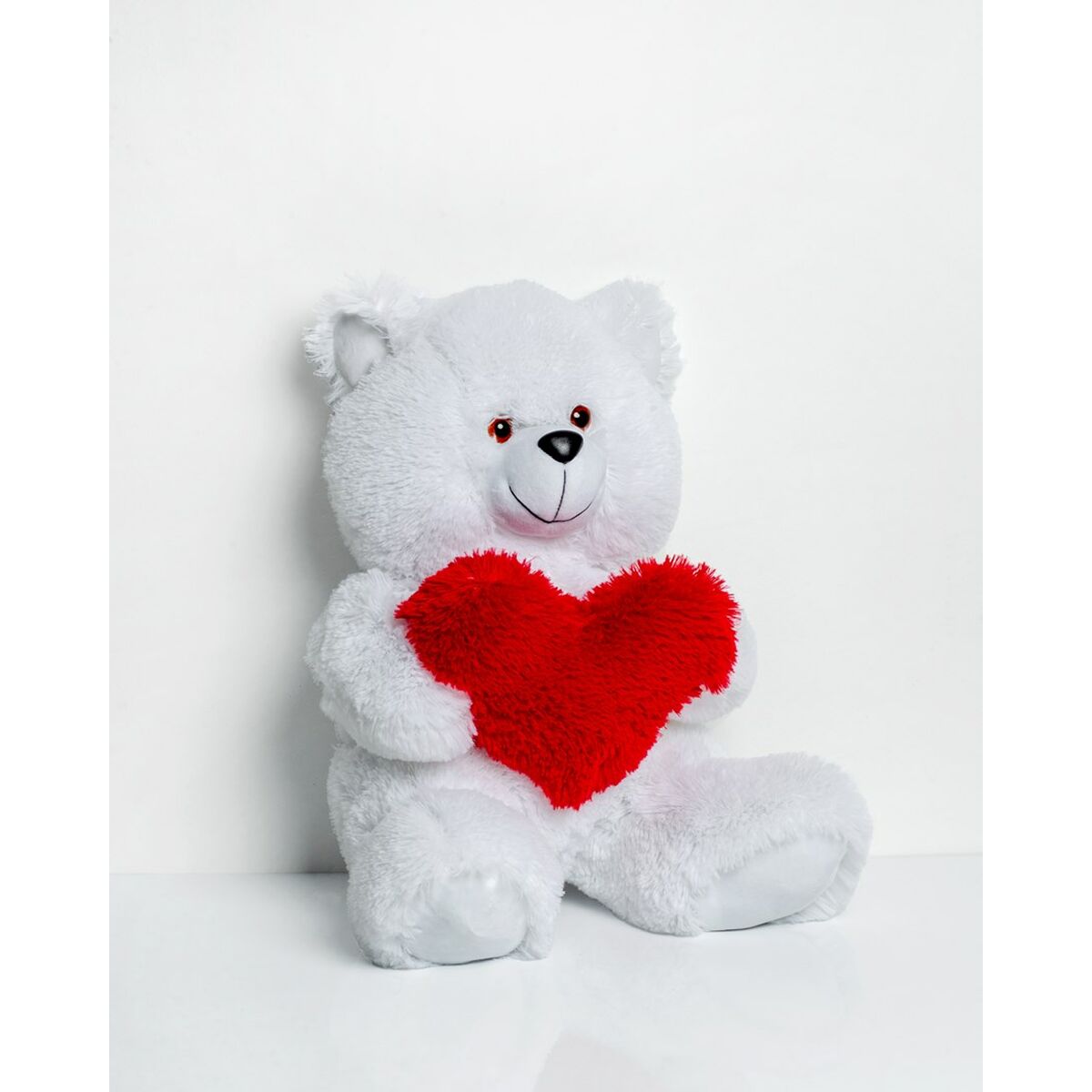 Oso de Peluche GO GIFT FRANK 50 WH Blanco Felpa Corazón 50 cm