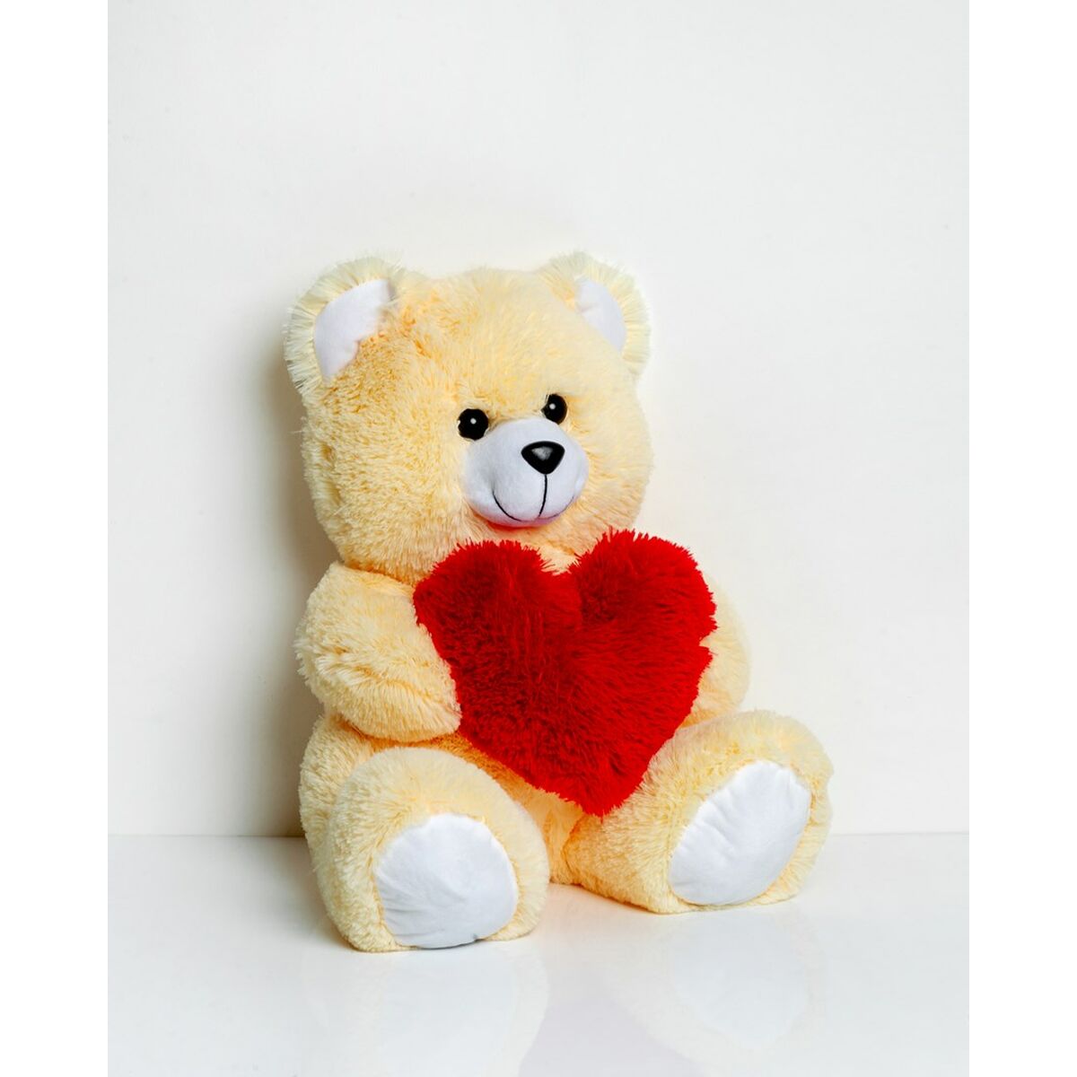 Oso de Peluche GO GIFT FRANK 50 CR Crema Felpa Corazón 50 cm