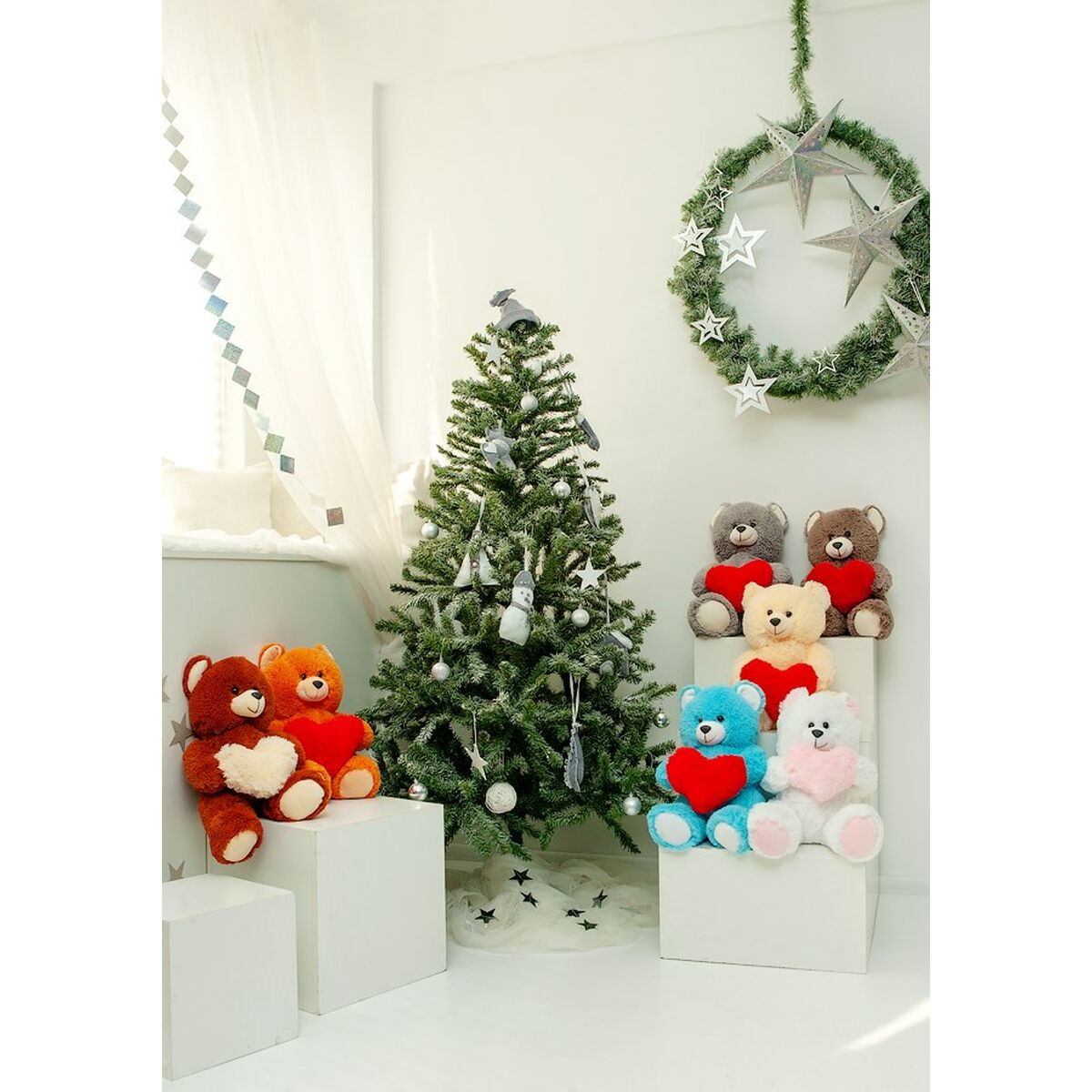 Oso de Peluche GO GIFT FRANK 50 CR Crema Felpa Corazón 50 cm