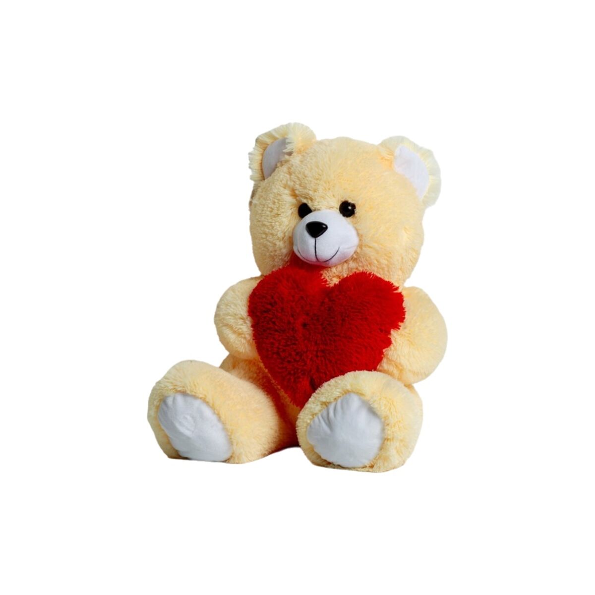 Oso de Peluche GO GIFT FRANK 50 CR Crema Felpa Corazón 50 cm