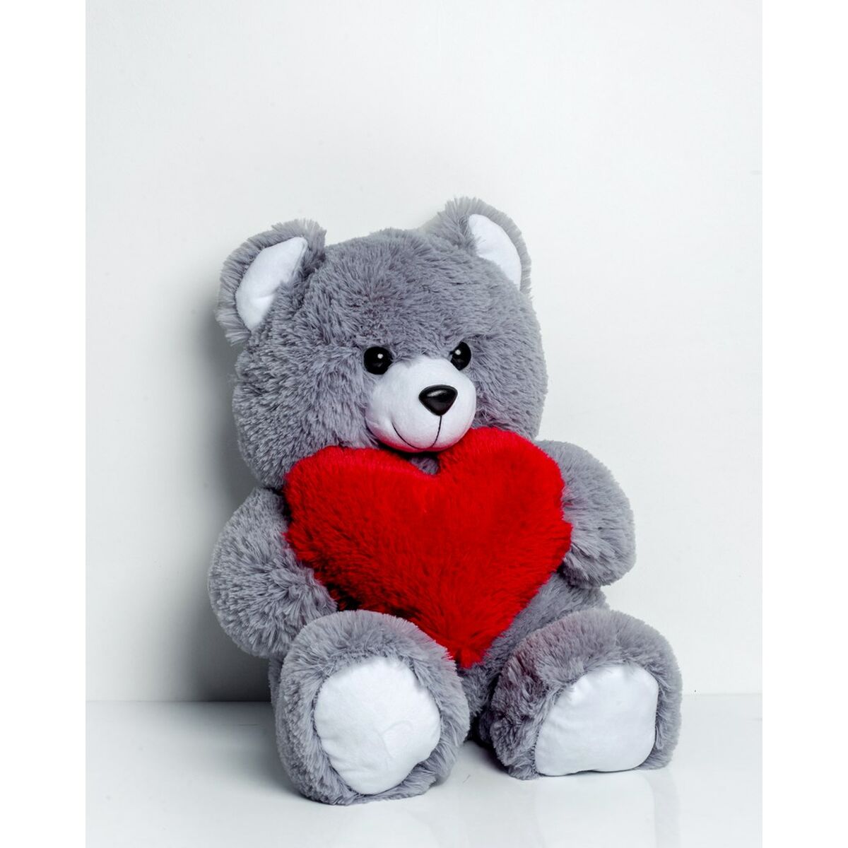 Oso de Peluche GO GIFT FRANK 50 GR Gris Felpa Corazón 50 cm