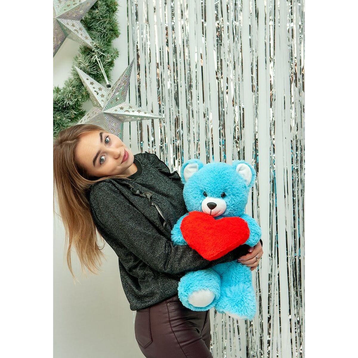 Oso de Peluche GO GIFT FRANK 50 BL Azul Felpa Corazón 50 cm