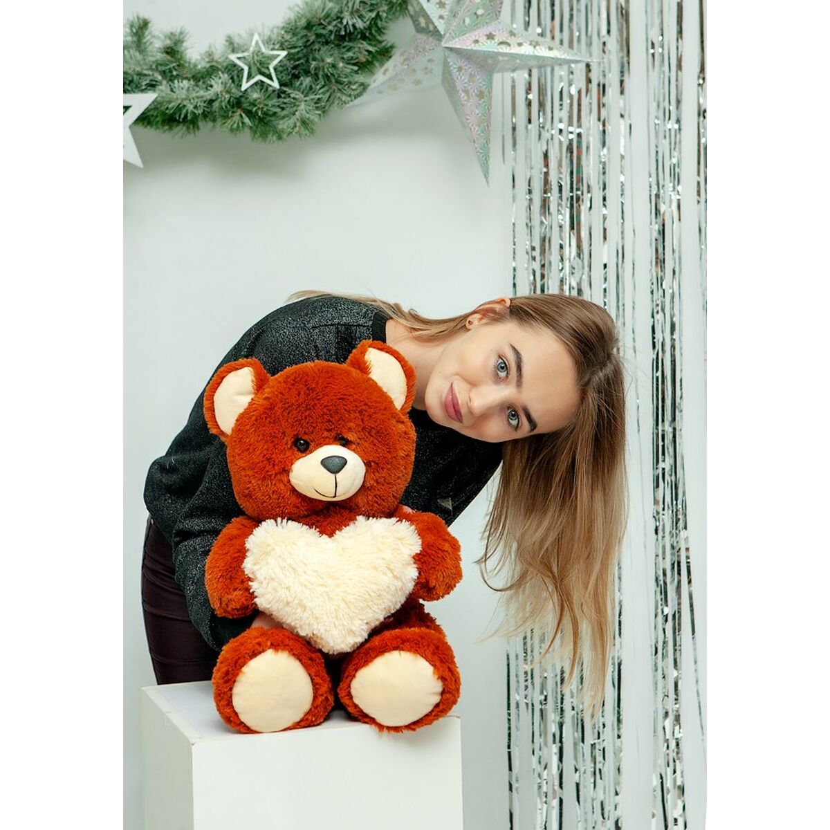 Oso de Peluche GO GIFT FRANK 50 BR Marrón Felpa Corazón 50 cm