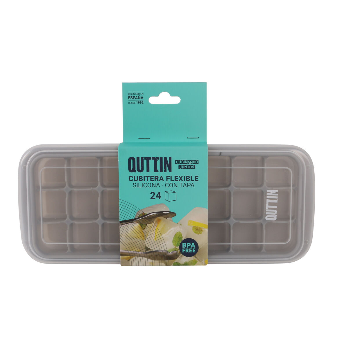 Molde para Cubitos de Hielo Quttin Silicona 24 x 10 x 2,5 cm (24 Unidades)