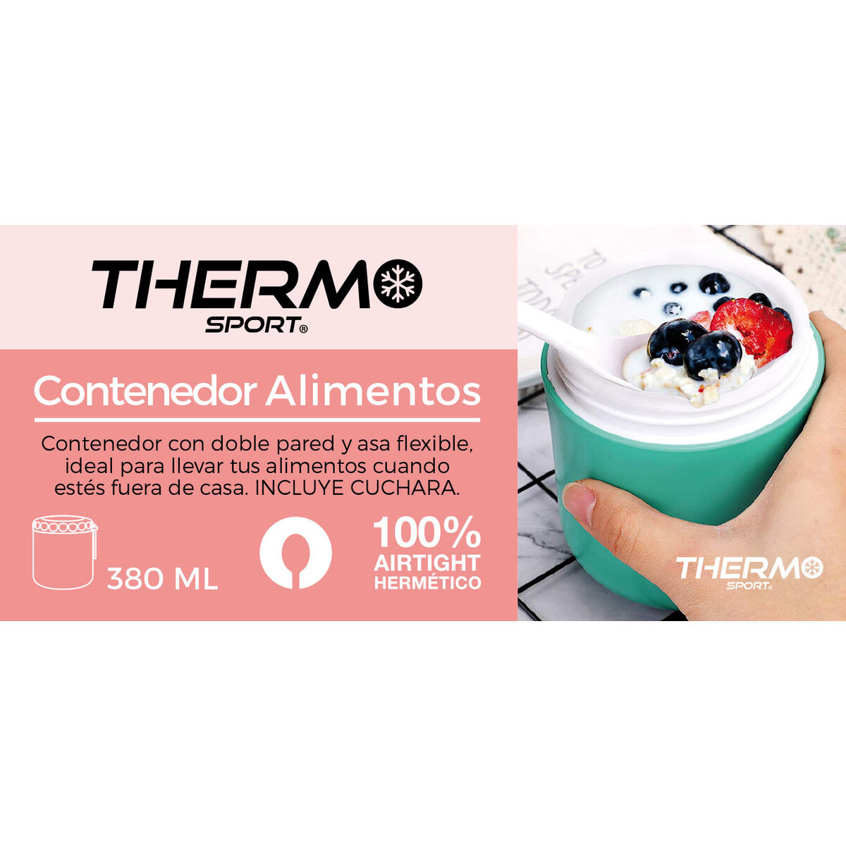 Termo para Alimentos ThermoSport 380 ml 9 x 9 x 11,5 cm (12 Unidades)