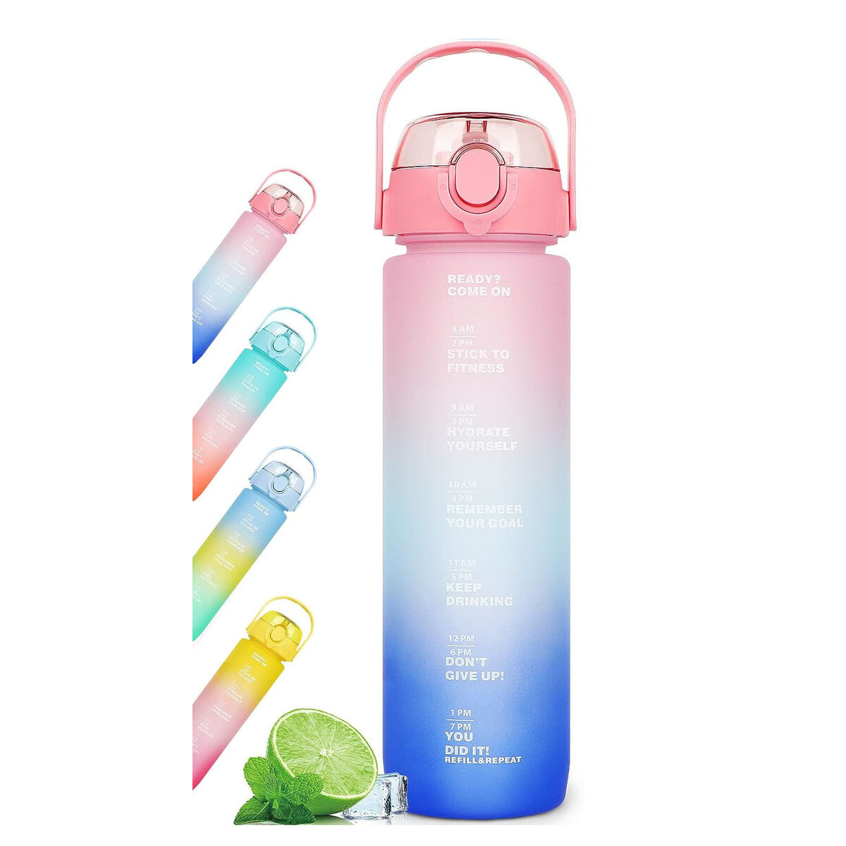 Botella de Agua Bewinner Multicolor 800 ml 7,3 x 7,3 x 23,5 (12 Unidades)