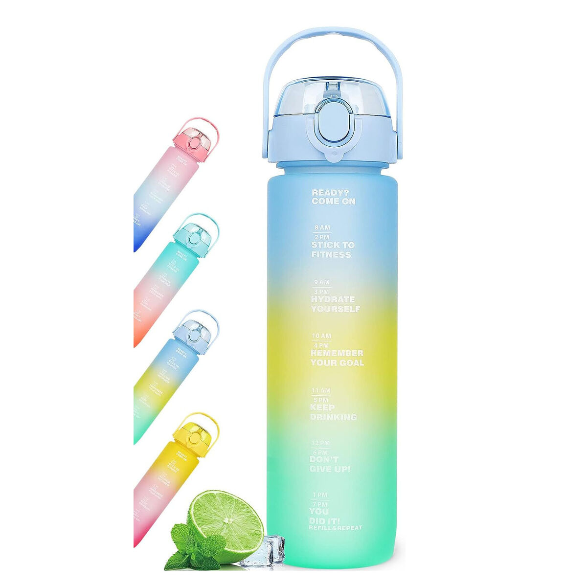 Botella de Agua Bewinner Multicolor 800 ml 7,3 x 7,3 x 23,5 (12 Unidades)