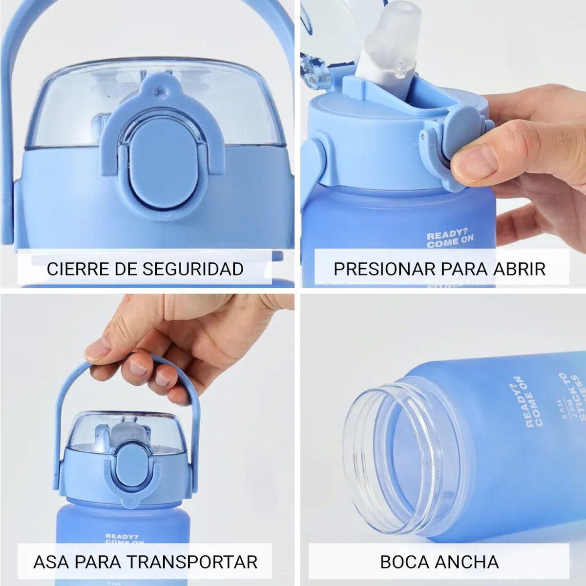 Botella de Agua Bewinner Multicolor 800 ml 7,3 x 7,3 x 23,5 (12 Unidades)