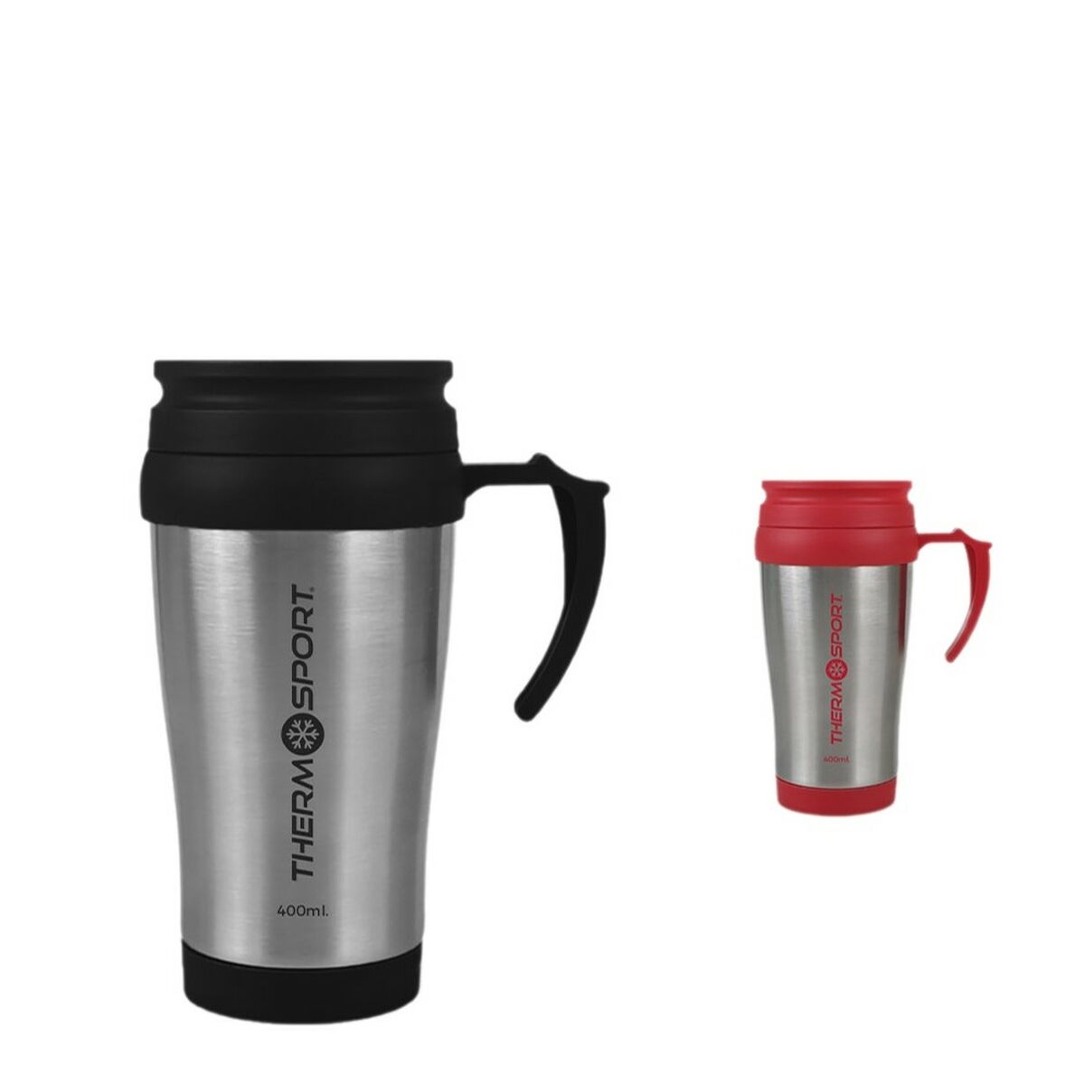 Taza Termo con Tapa ThermoSport Travel Rojo 400 ml (12 Unidades)