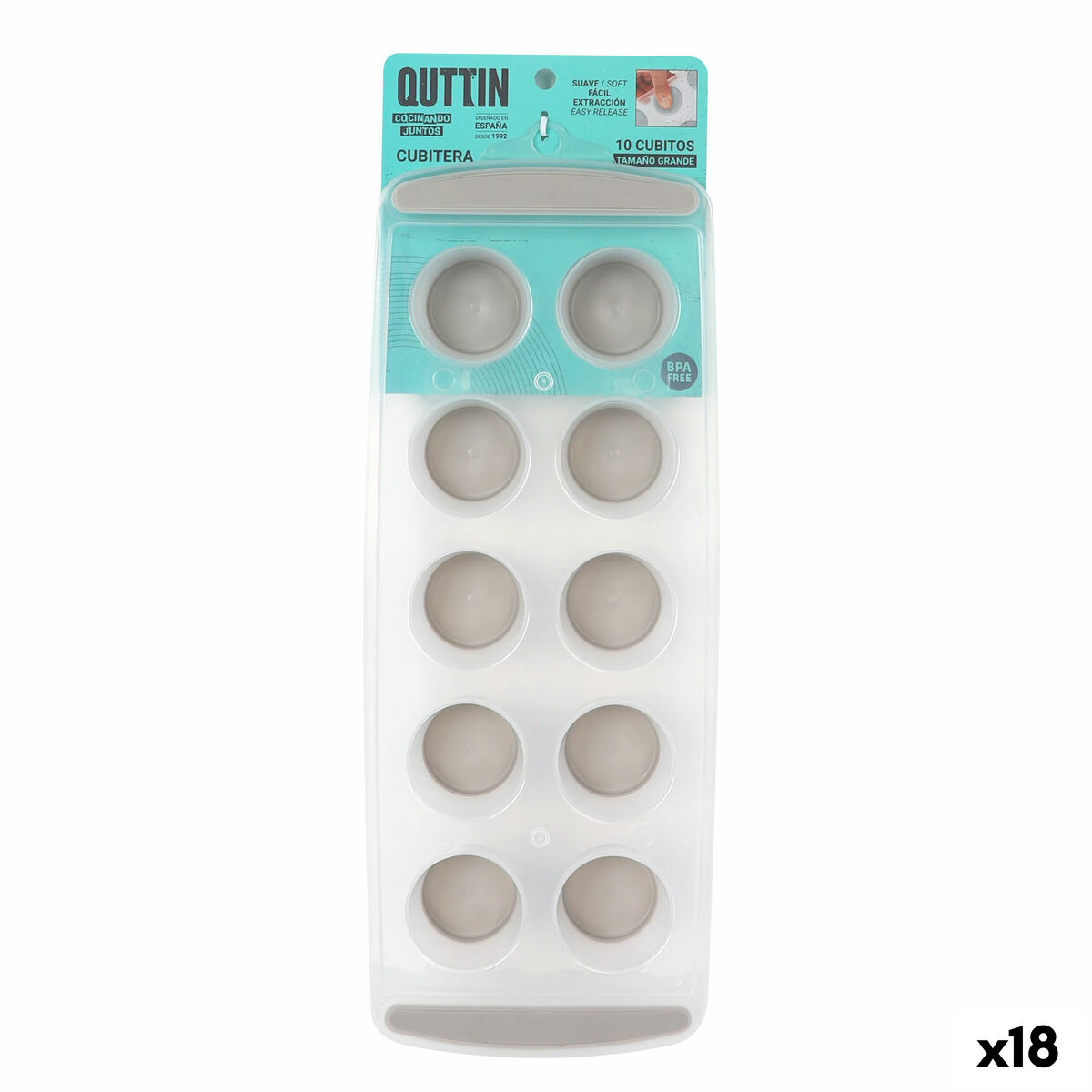 Molde para Cubitos de Hielo Quttin 36 x 13 x 3,5 cm (18 Unidades)