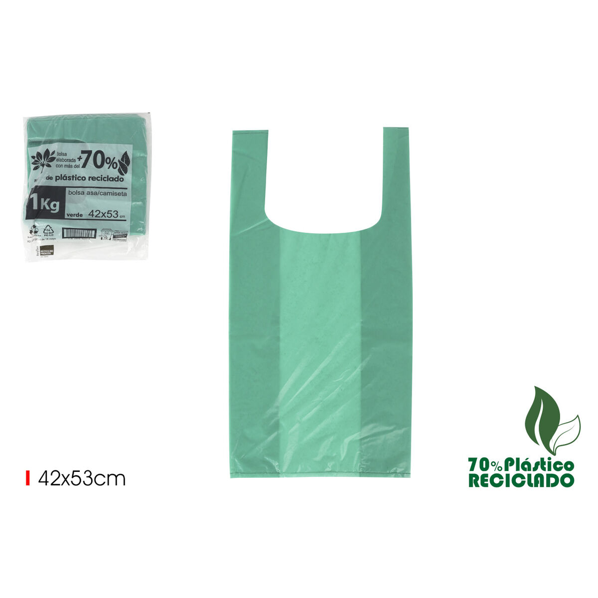 Bolsa Multiusos Inde Verde 42 x 53 cm (10 Unidades)