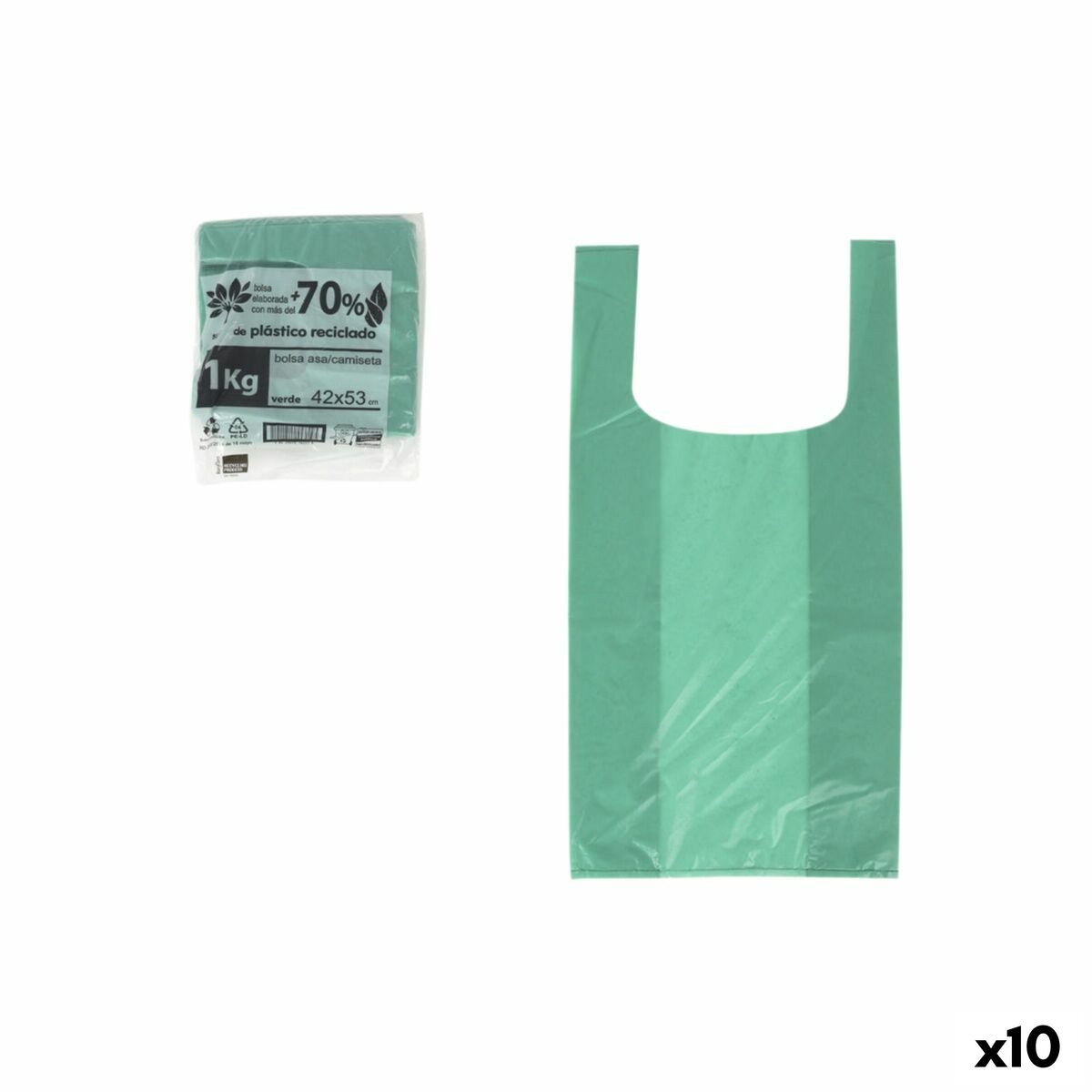 Bolsa Multiusos Inde Verde 42 x 53 cm (10 Unidades)