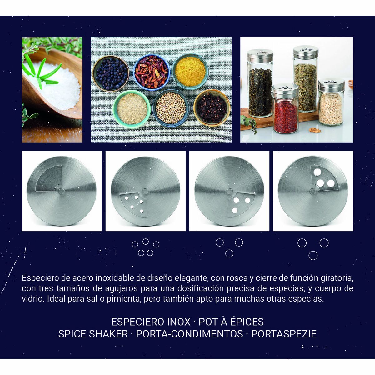 Especiero Quttin 170 ml 5 x 5 x 14 cm (24 Unidades)