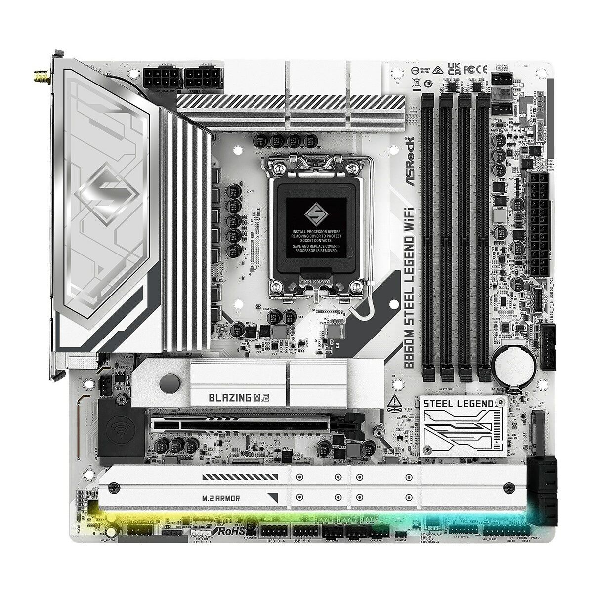 Placa Base ASRock B860M Steel Legend WiFi Intel B860 LGA 1851