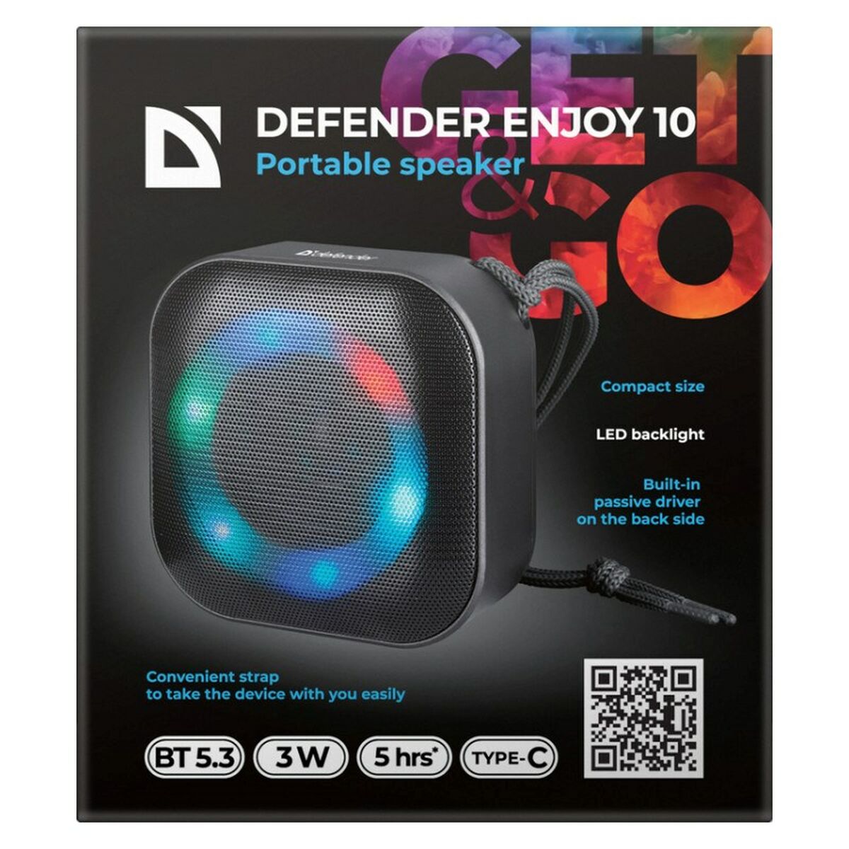 Altavoz Bluetooth Portátil Defender 65009 Negro 3 W