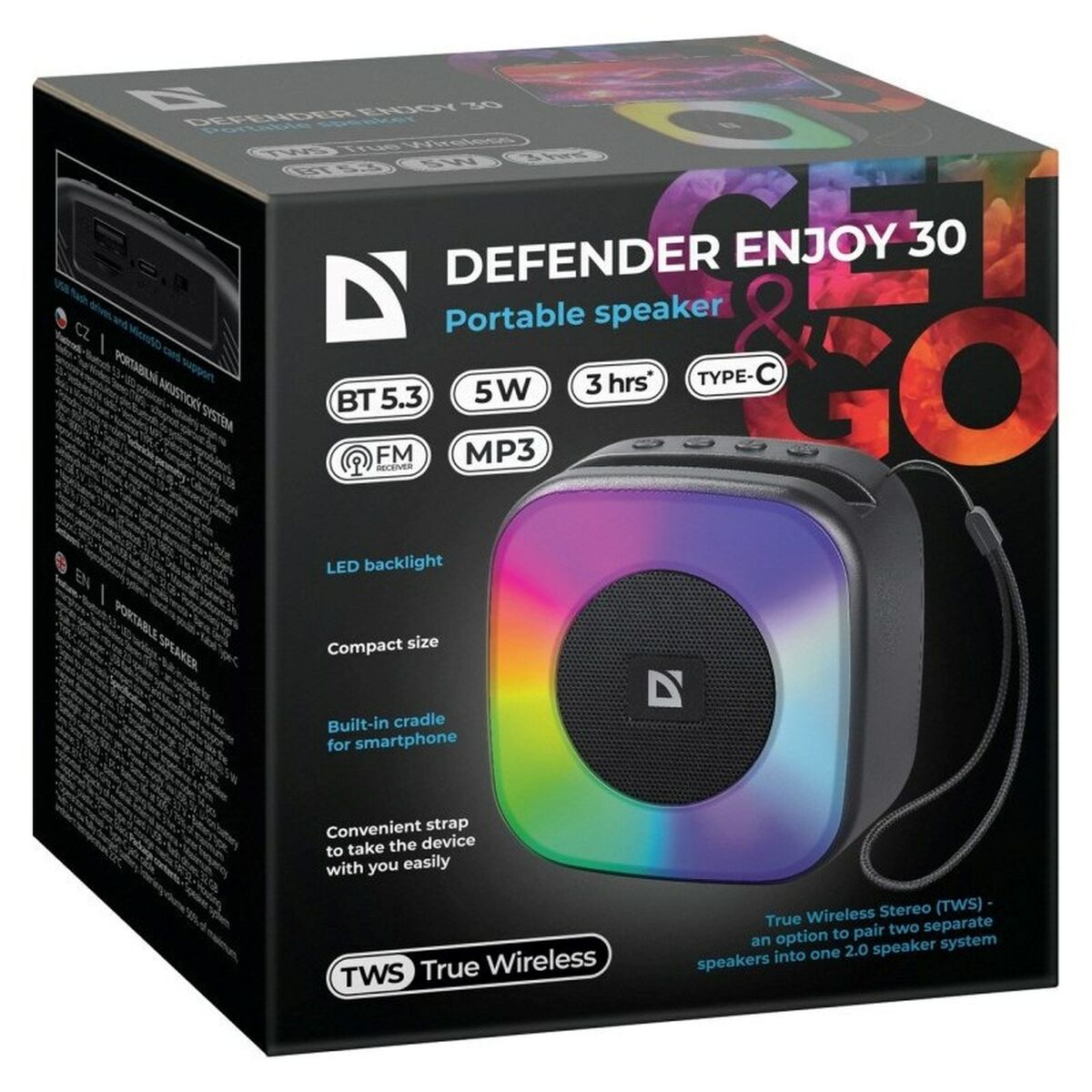 Altavoz Bluetooth Portátil Defender 65930 Negro 5 W