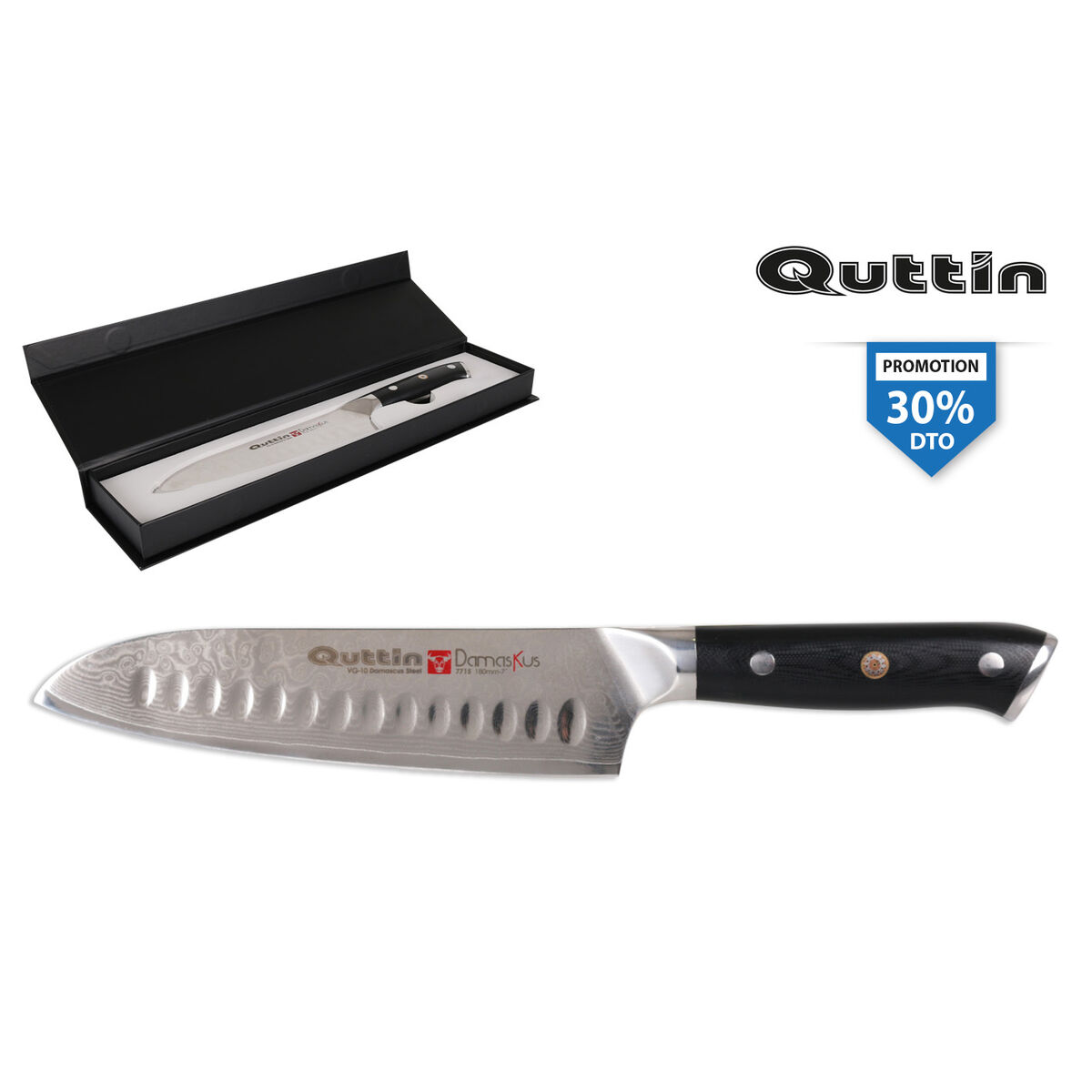 Cuchillo Santoku Quttin 18 cm (2 Unidades)