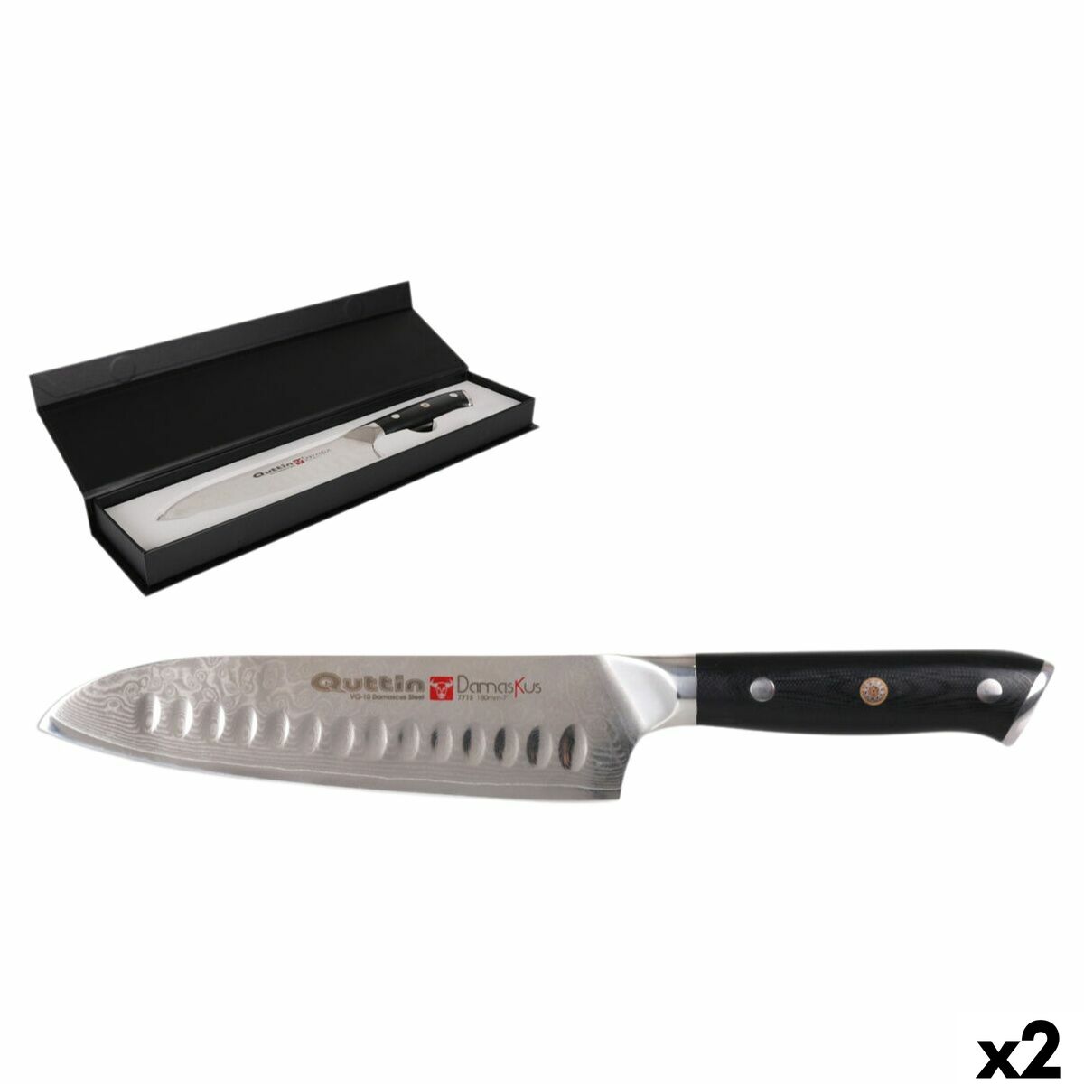 Cuchillo Santoku Quttin 18 cm (2 Unidades)