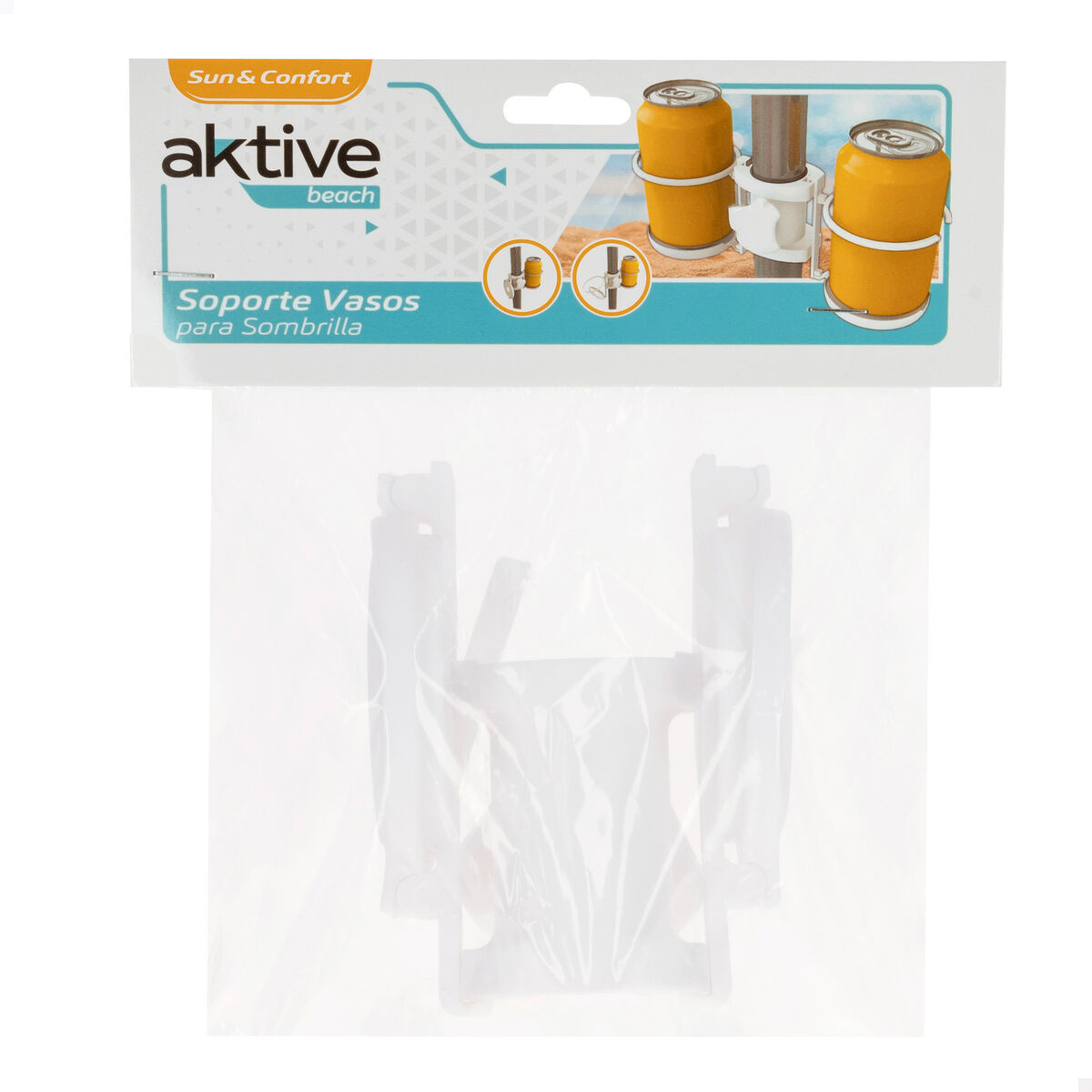 Portavasos para Sombrilla Aktive 23 x 12 x 8 cm (24 Unidades)