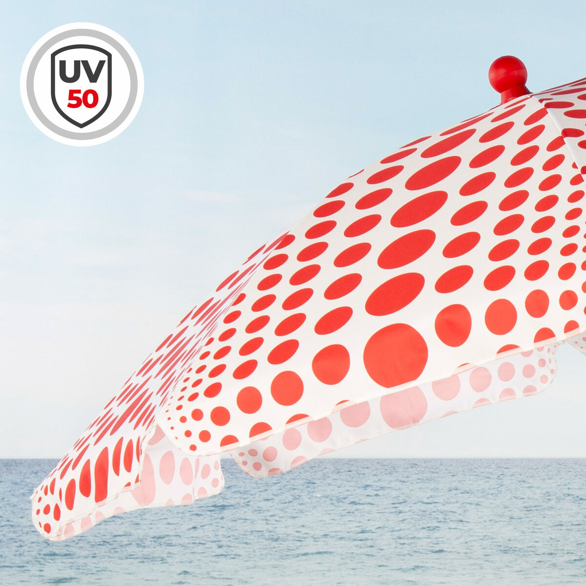 Sombrilla de playa Aktive Rojo 200 x 205 x 200 cm (6 Unidades)