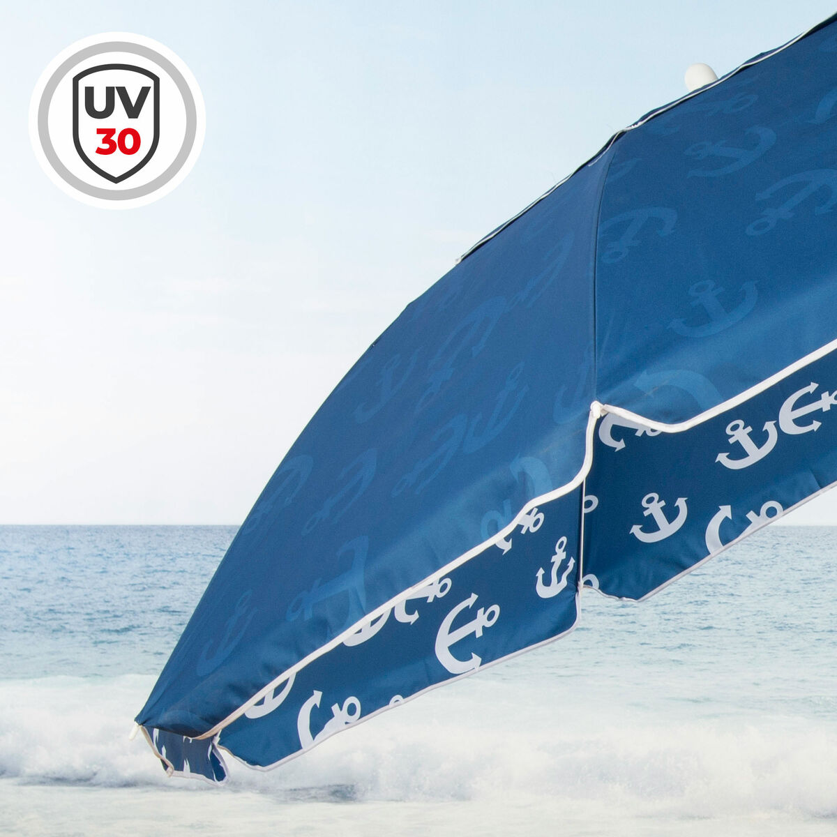 Sombrilla de playa Aktive Azul 220 x 210 x 220 cm (6 Unidades)