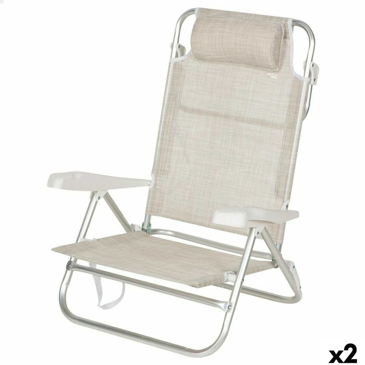 Silla de Playa Aktive 47 x 82 x 49 cm (2 Unidades)
