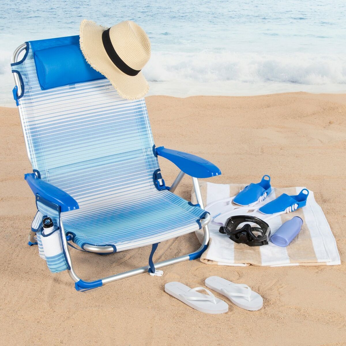 Silla de Playa Aktive 51 x 76 x 45 cm (2 Unidades)