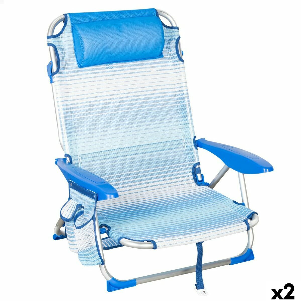 Silla de Playa Aktive 51 x 76 x 45 cm (2 Unidades)