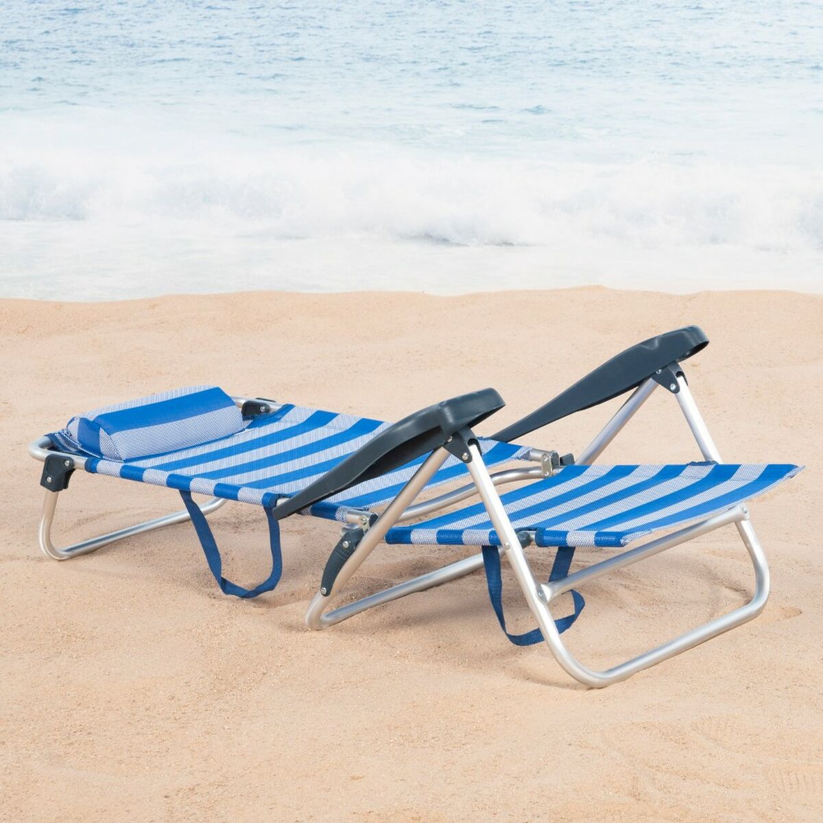 Silla de Playa Aktive 47 x 82 x 49 cm (2 Unidades)