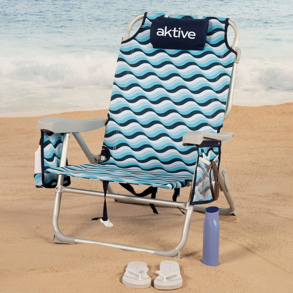 Silla de Playa Aktive 50 x 80 x 58 cm (2 Unidades)