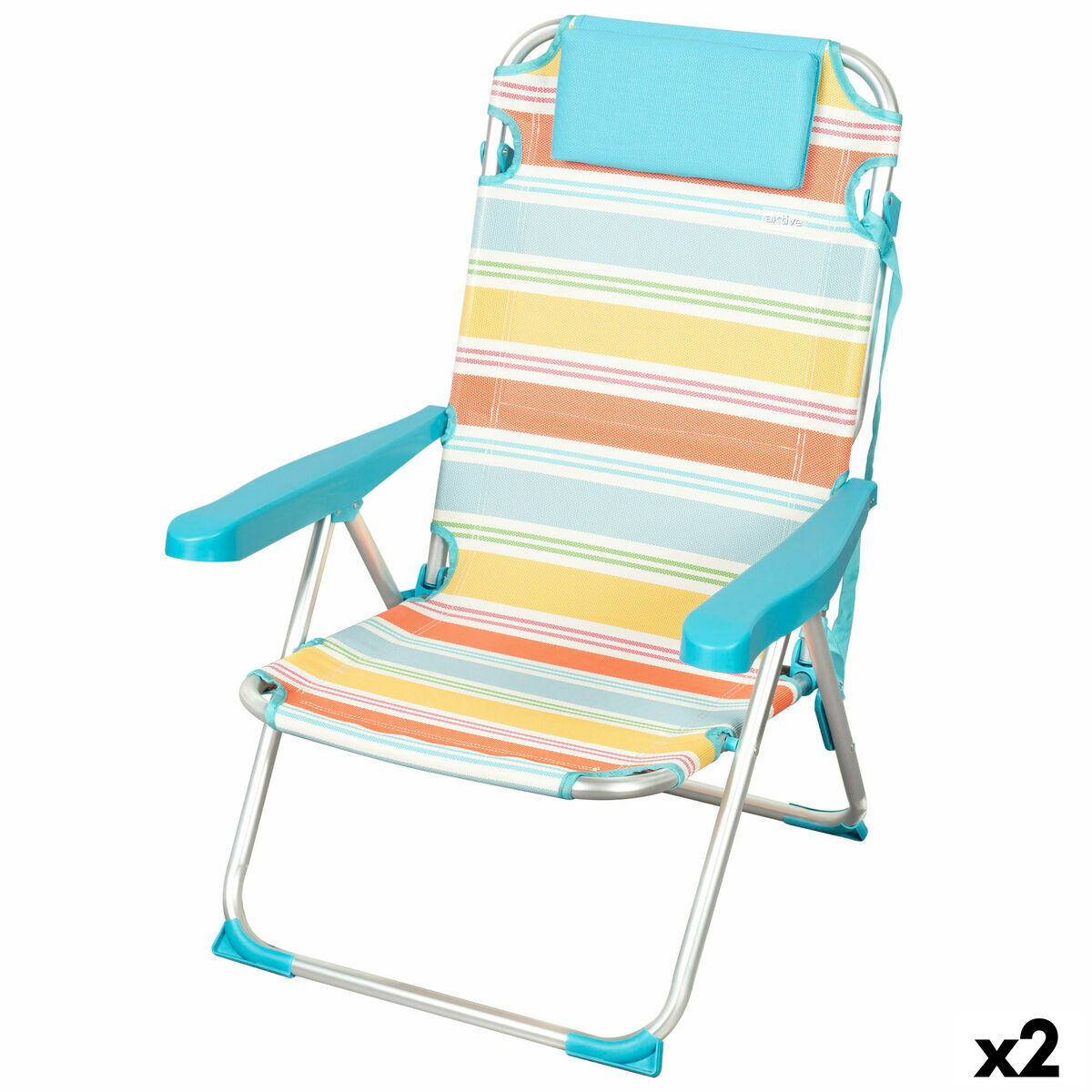 Silla de Playa Aktive 48 x 90 x 60 cm (2 Unidades)