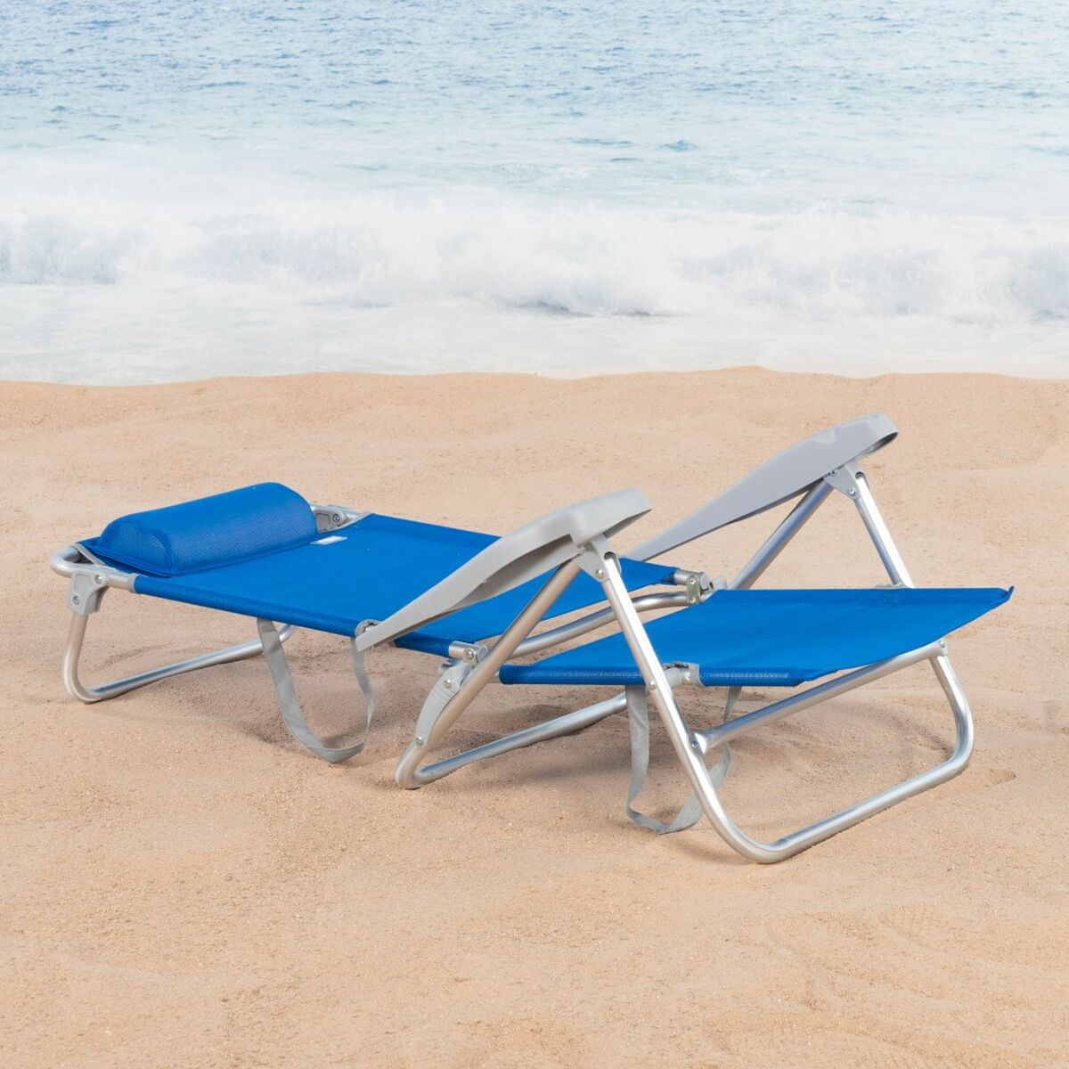 Silla de Playa Aktive 47 x 82 x 49 cm (2 Unidades)