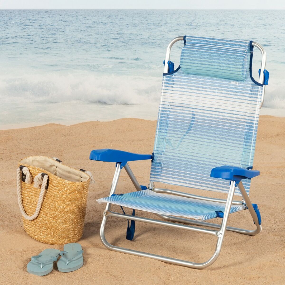 Silla de Playa Aktive 47 x 82 x 49 cm (2 Unidades)