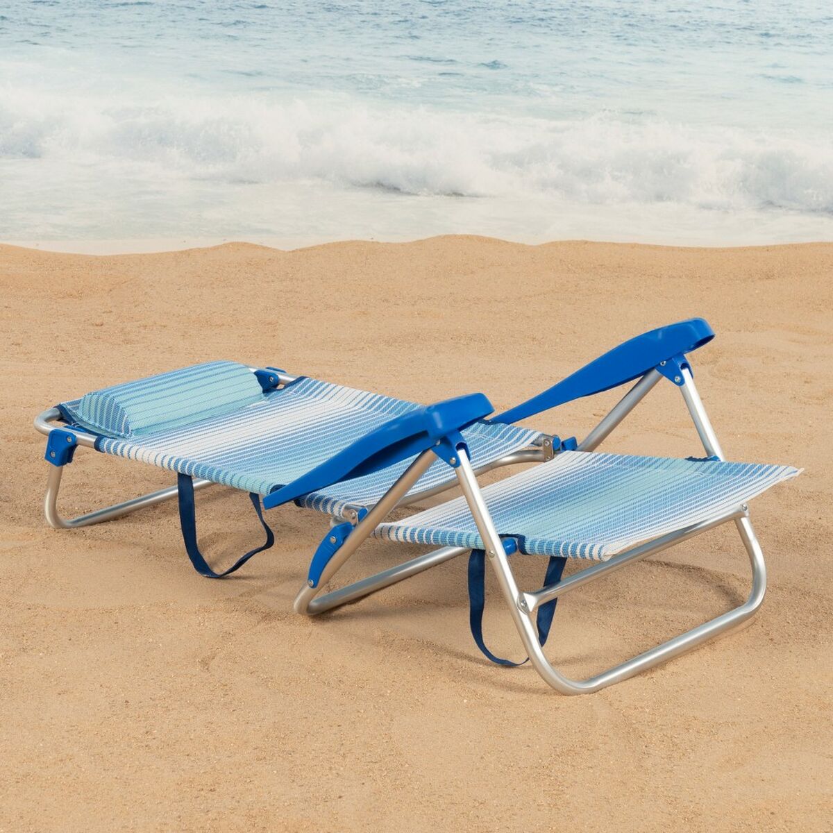 Silla de Playa Aktive 47 x 82 x 49 cm (2 Unidades)