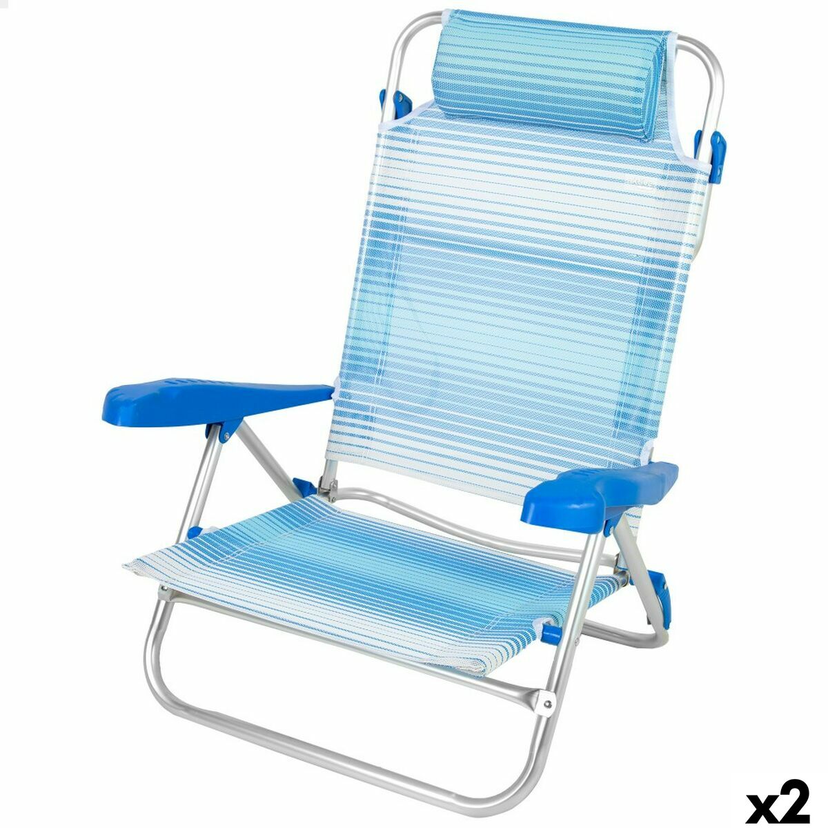 Silla de Playa Aktive 47 x 82 x 49 cm (2 Unidades)