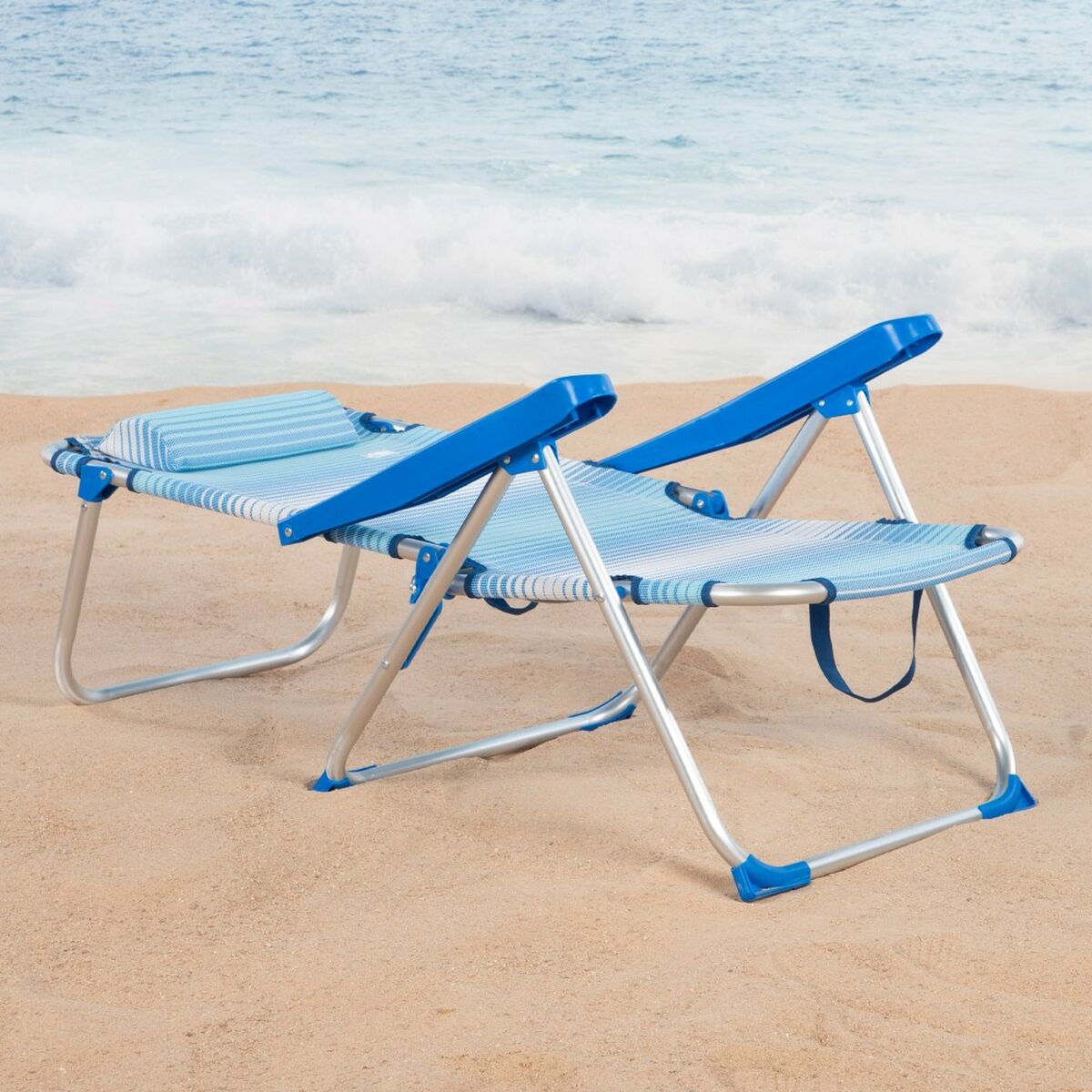 Silla de Playa Aktive 48 x 90 x 60 cm (2 Unidades)