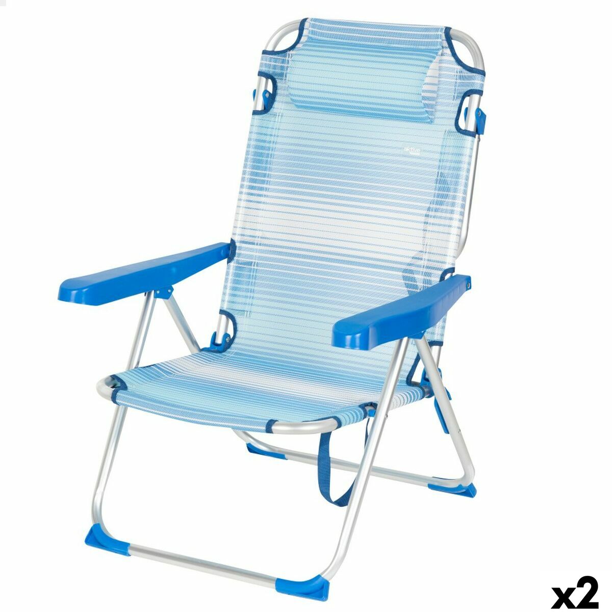 Silla de Playa Aktive 48 x 90 x 60 cm (2 Unidades)
