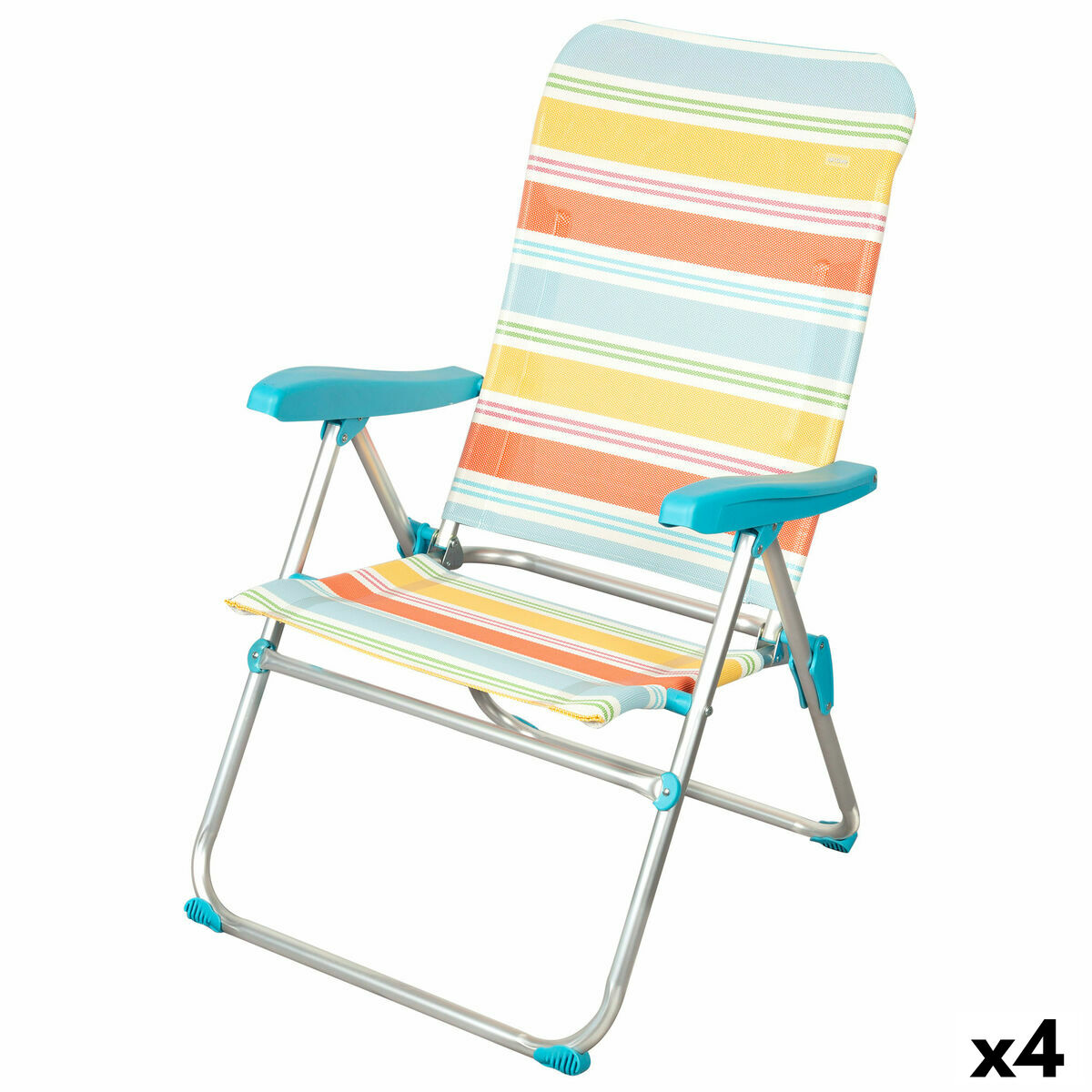 Silla de Playa Aktive 48 x 95 x 65 cm (4 Unidades)