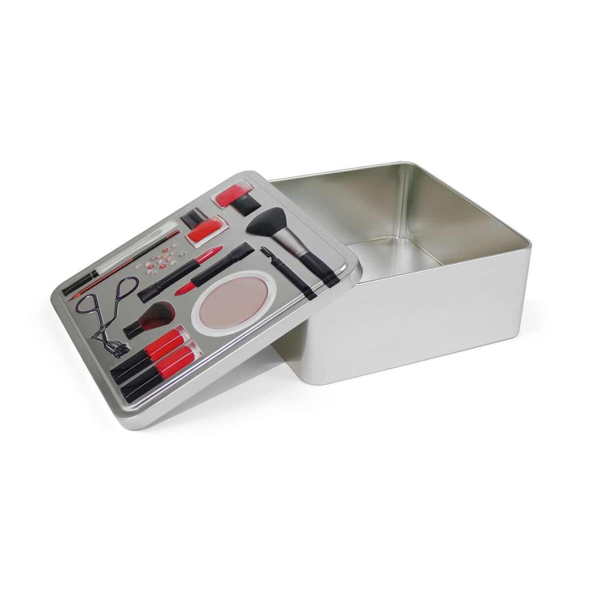 Caja Multiusos Confortime Make-Up Metal 19,7 x 19,7 x 8 cm (12 Unidades)