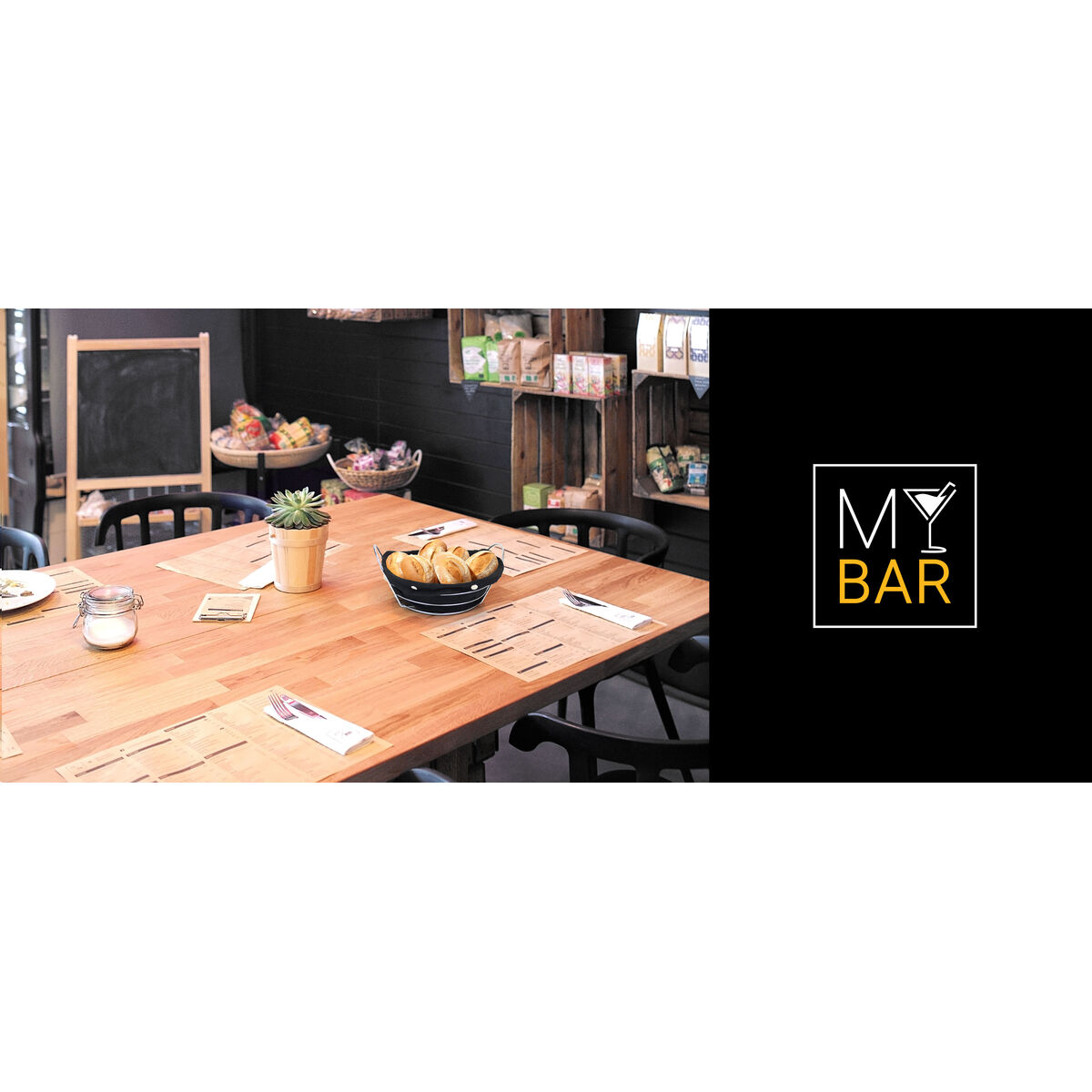 Panera My Bar Negro Metal 26 x 23,5 x 11,2 cm (12 Unidades)