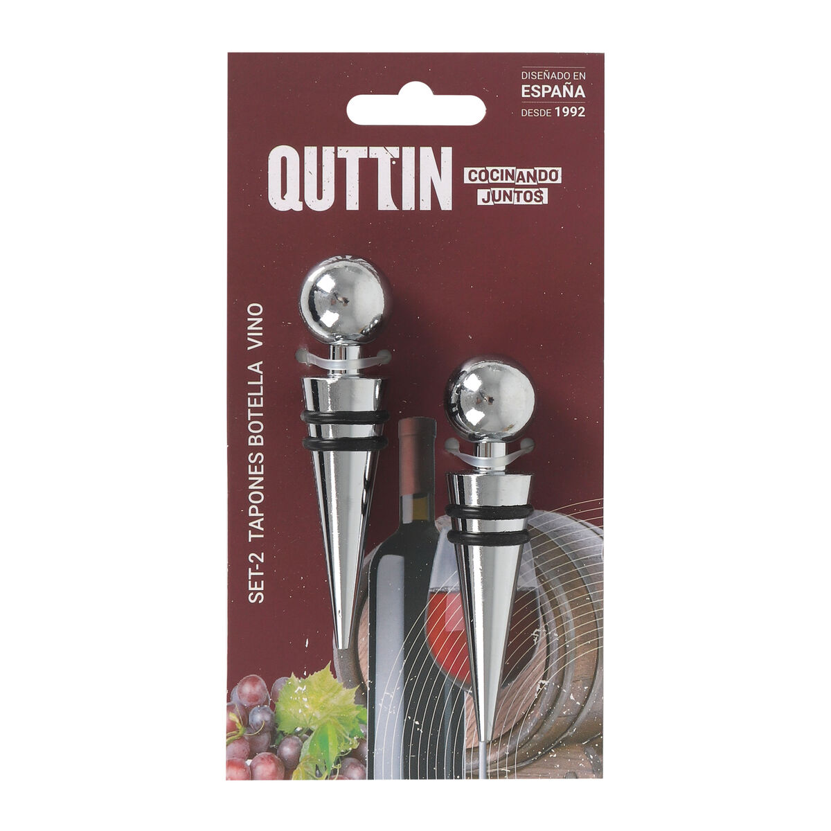 Tapón Antigoteo para Botella Quttin 2 x 9,5 cm 2 Piezas (12 Unidades)