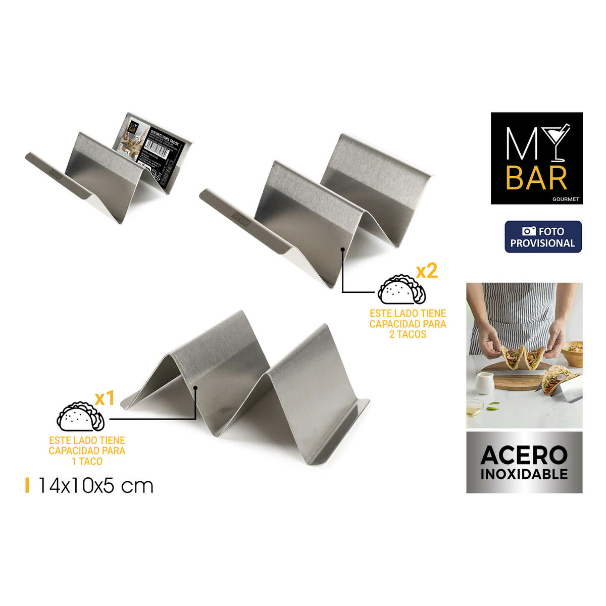 Soporte para tacos My Bar 14 x 10 x 5 cm (24 Unidades)