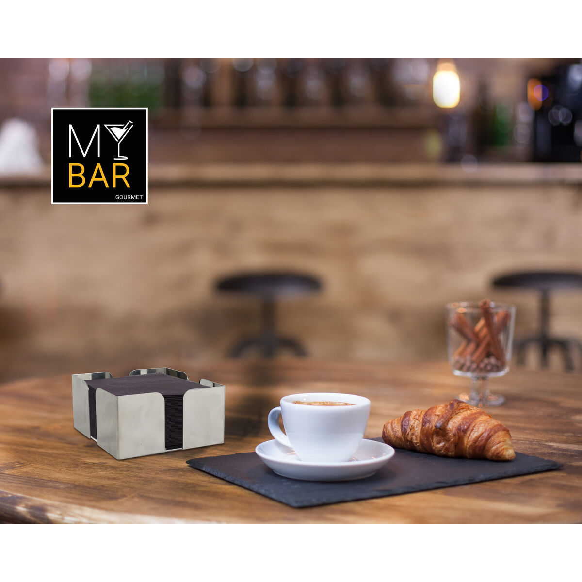 Servilletero My Bar Acero 12 x 12 x 6 cm (24 Unidades)
