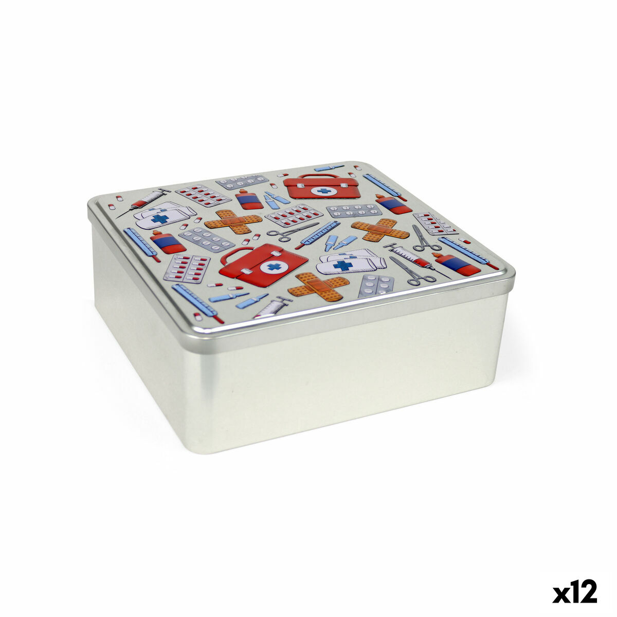 Caja Multiusos Confortime Nurse Metal 23,7 x 22,2 x 8,9 cm (12 Unidades)
