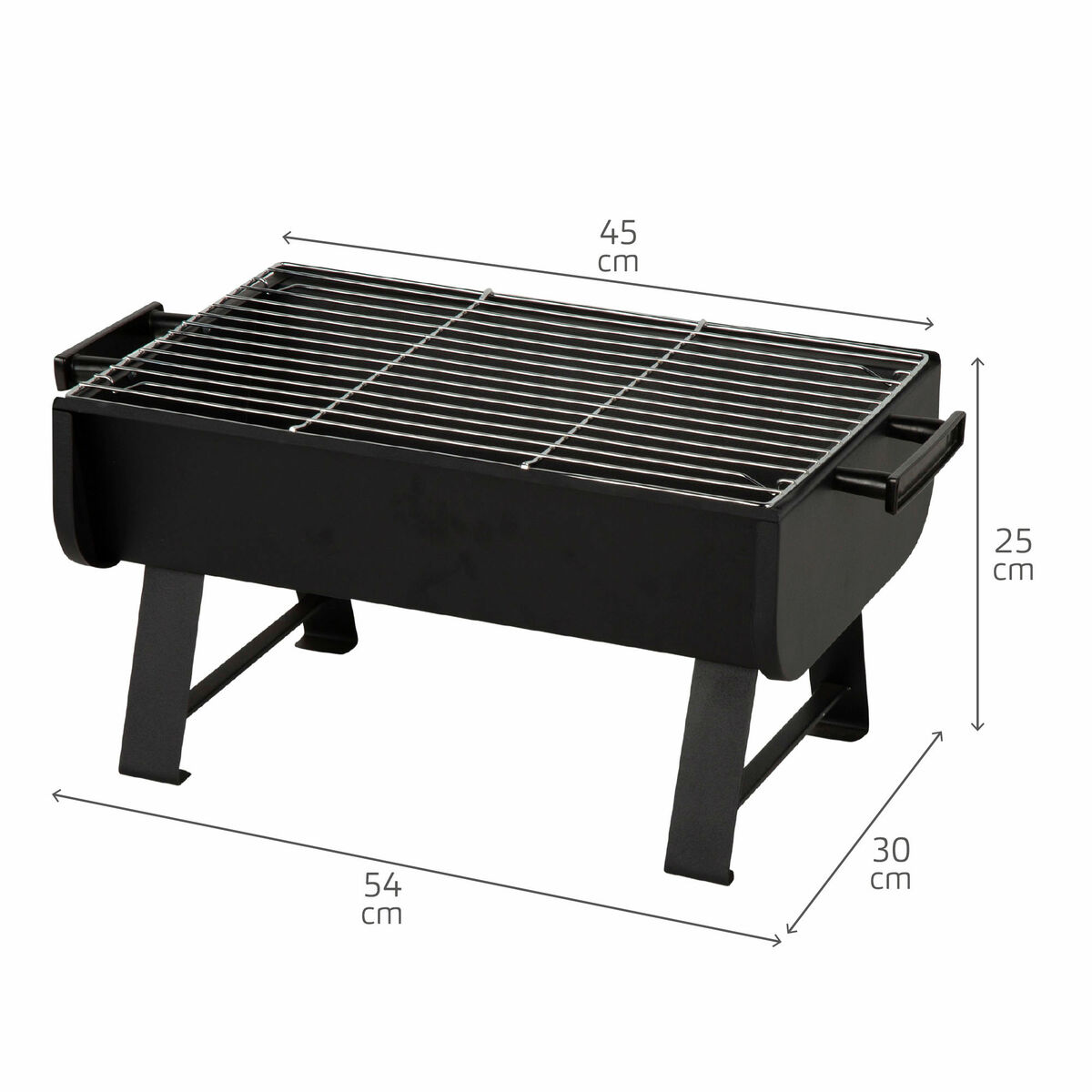 Barbacoa Portátil Aktive Acero 45 x 25 x 30 cm Negro (2 Unidades)