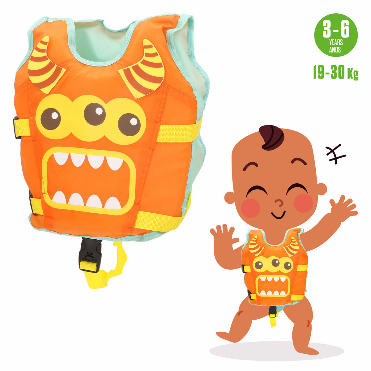 Chaleco salvavidas AquaSport 34 x 37 x 7 cm Naranja (4 Unidades)